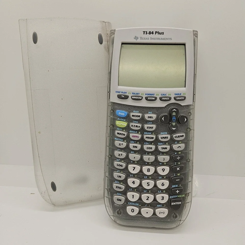 Texas Instruments‎ TI-84 Plus Graphing Calculator – Clear Case w/ Cover – Tested